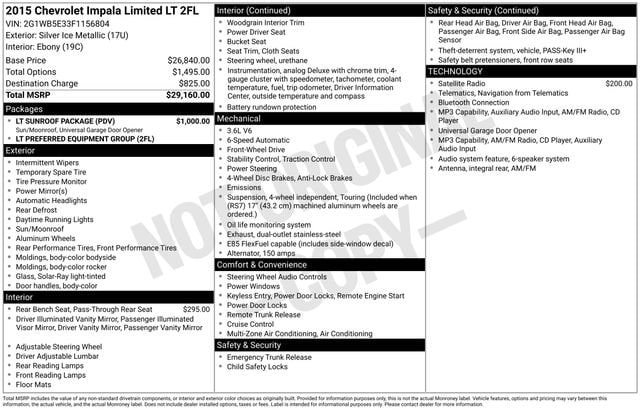 chevrolet impala limited 2015 2G1WB5E33F1156804 image chevrolet impala limited 2015 2G1WB5E33F1156804 image